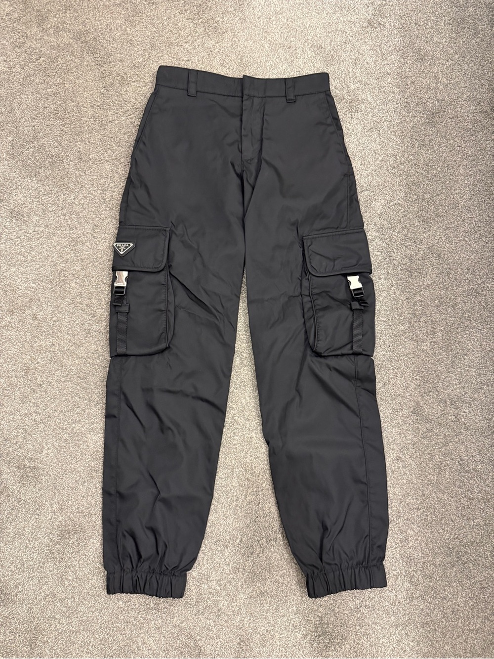 Prada Black Nylon Cargo Pants